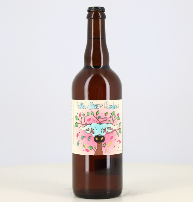 Cerveza rubia Wild Sour Creature gose berries rosa 5% Two Dudes 75cl 