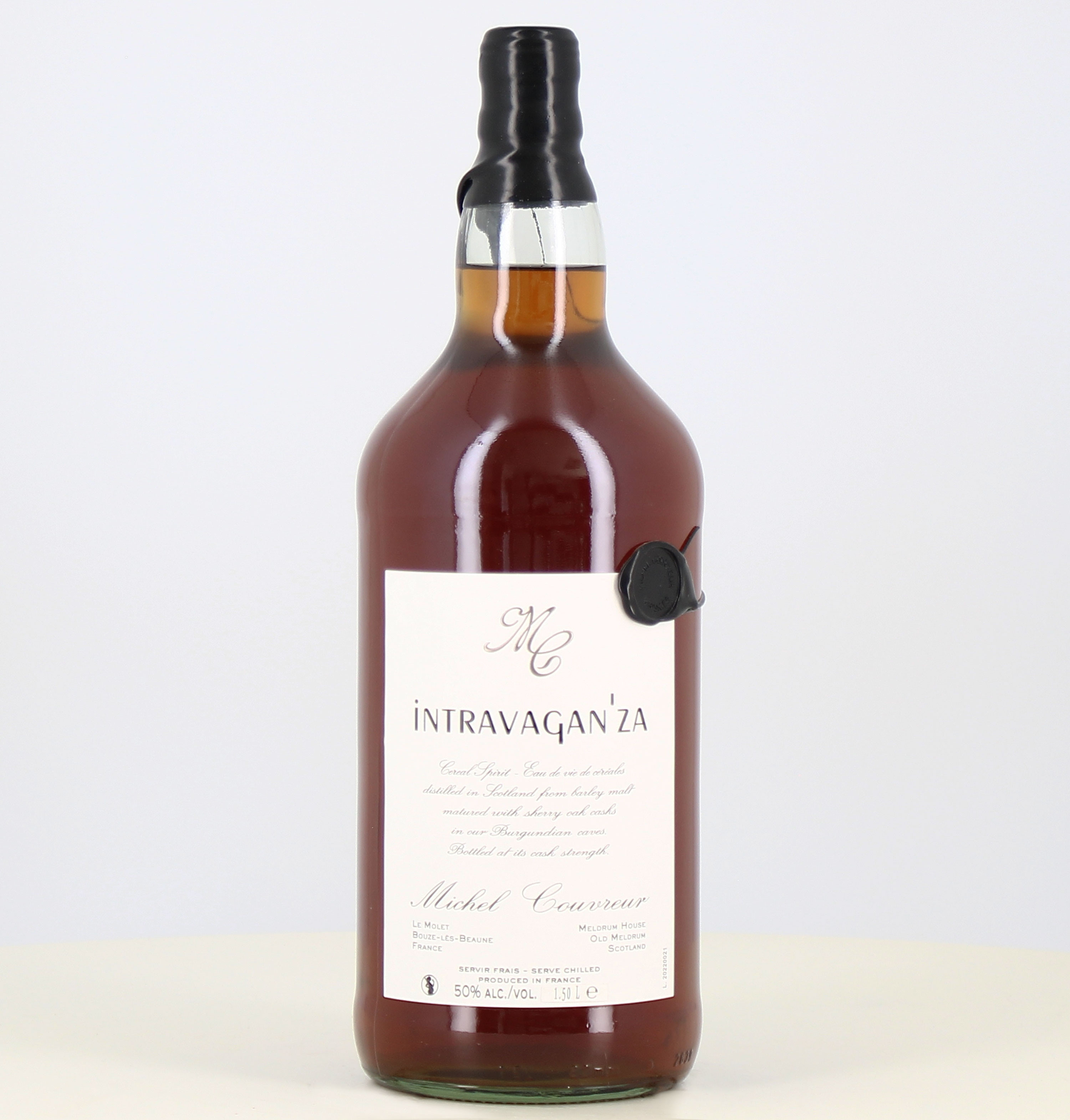 Magnum whisky Michel Couvreur Intravaganza Clearach 50% boisson spiritueuse de céréales Magnum whisky Michel Couvreur Intravaganza Clearach 50% boisson spiritueuse de céréales