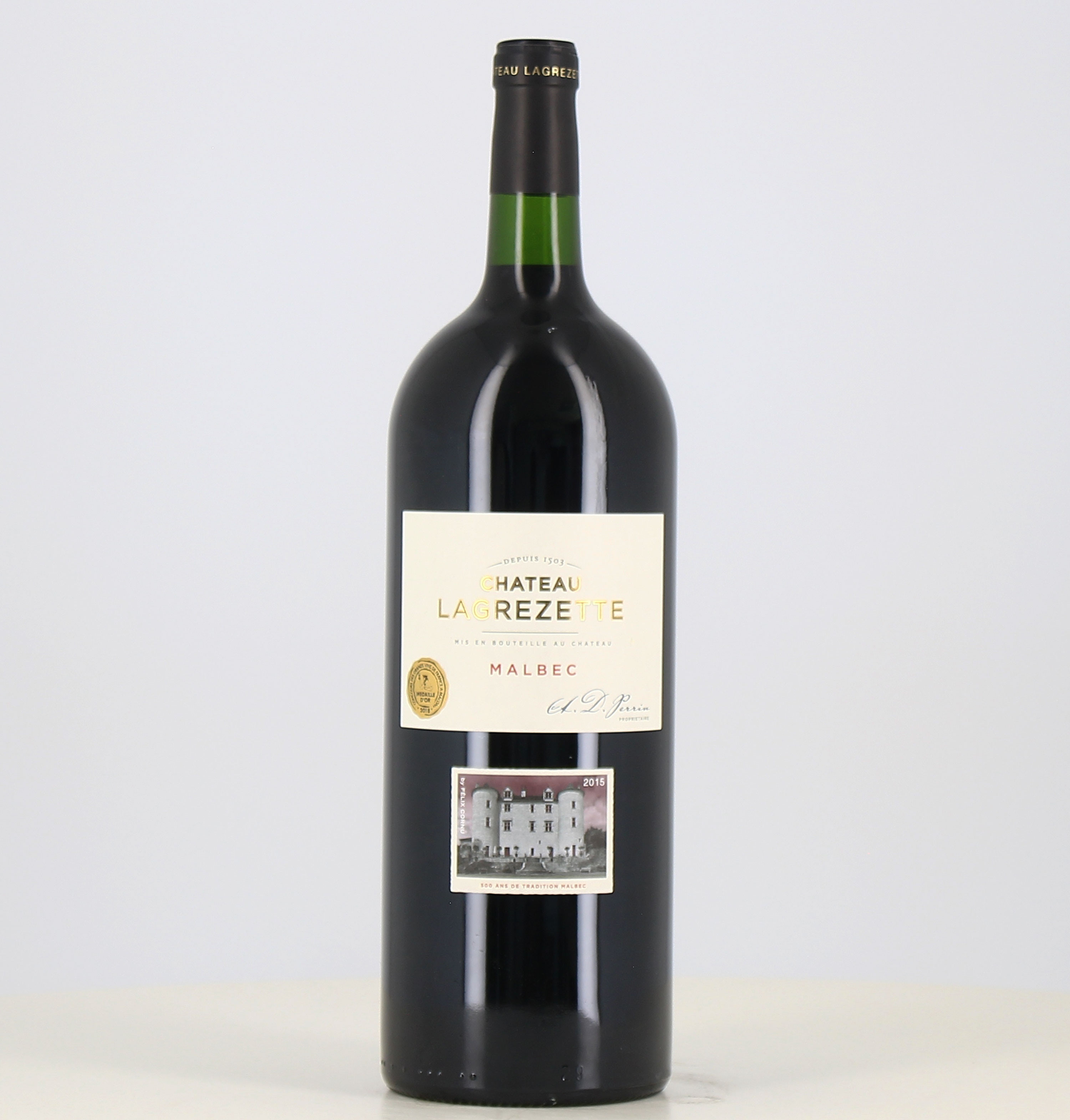 Magnum Rotwein cahors Château Lagrezette 2015 