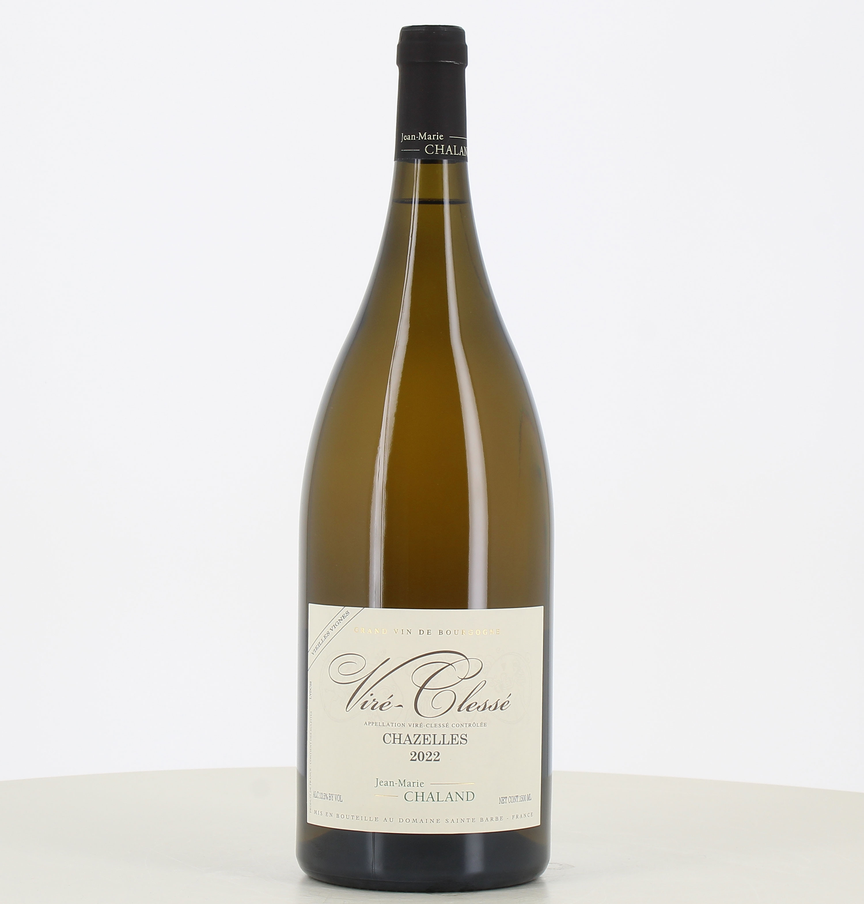 Magnum Viré Clessé Chazelle 2022 Domaine Jean-Marie ChalandMagnum Viré Clessé Chazelle 2022 vom Weingut Jean-Marie Chaland. 