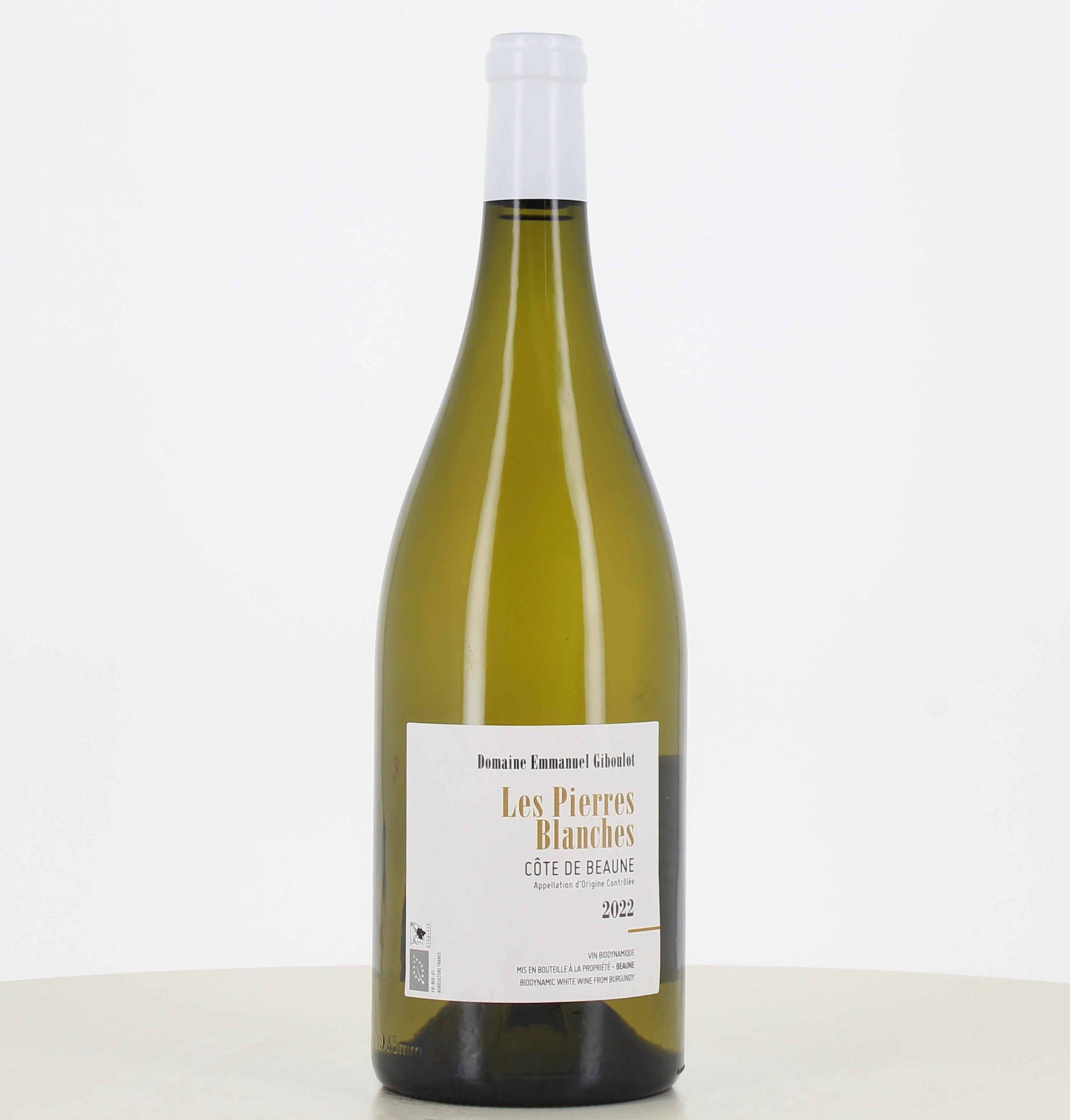 Magnum de vin blanc côte de Beaune Les Pierres Blanches 2022 Emmanuel Giboulot 