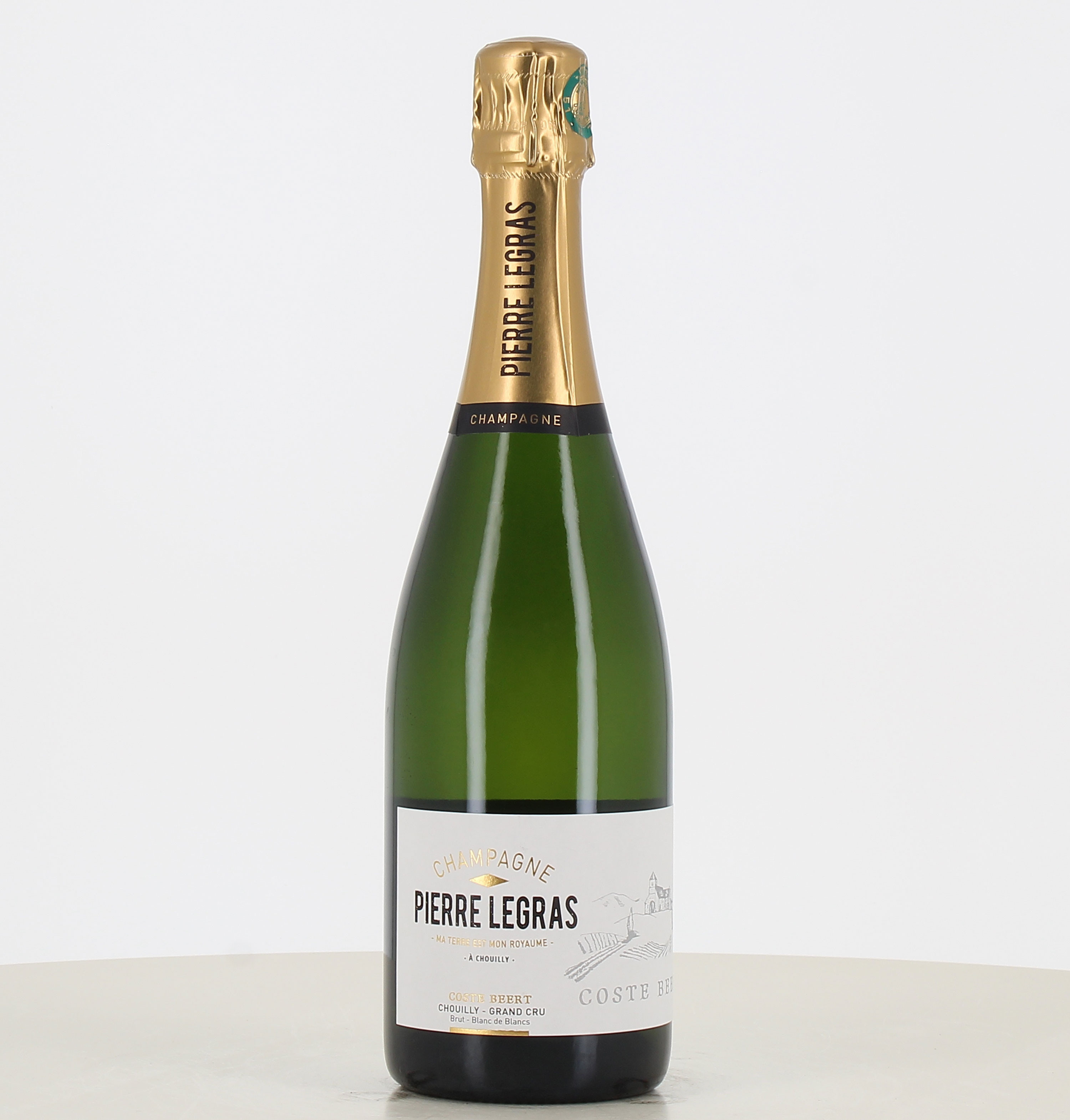 Bouteille de Champagne Brut Blanc de Blanc Grand Cru Coste Beert Champagne Pierre Legras 75 Cl 