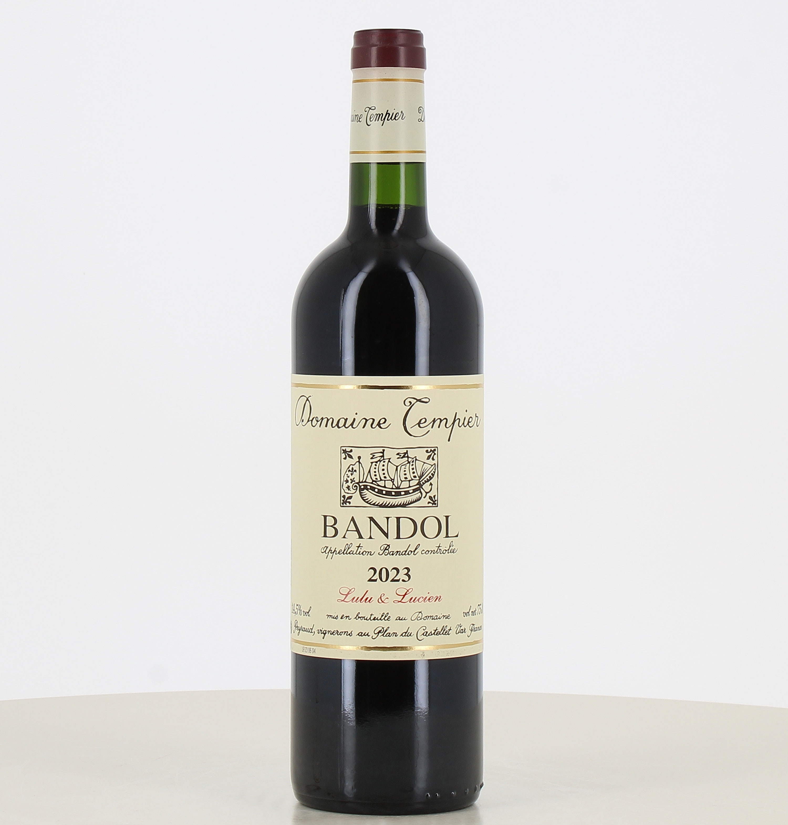 Botella de vino tinto Bandol Lulu & Lucien Domaine Tempier 2023 75cl 