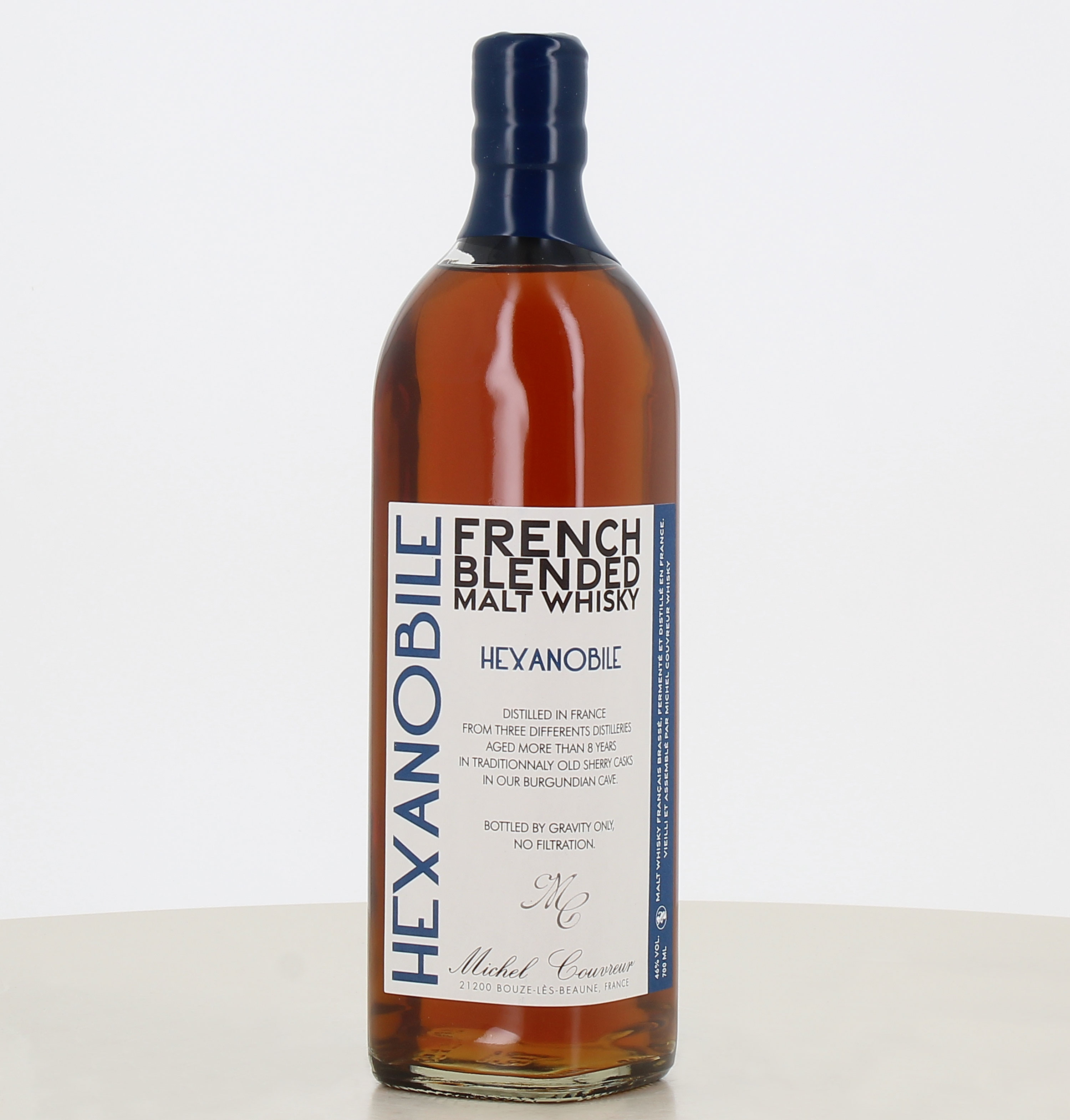 Whiskyflasche Hexanobile French Blended Malt Michel Couvreur 70cl 