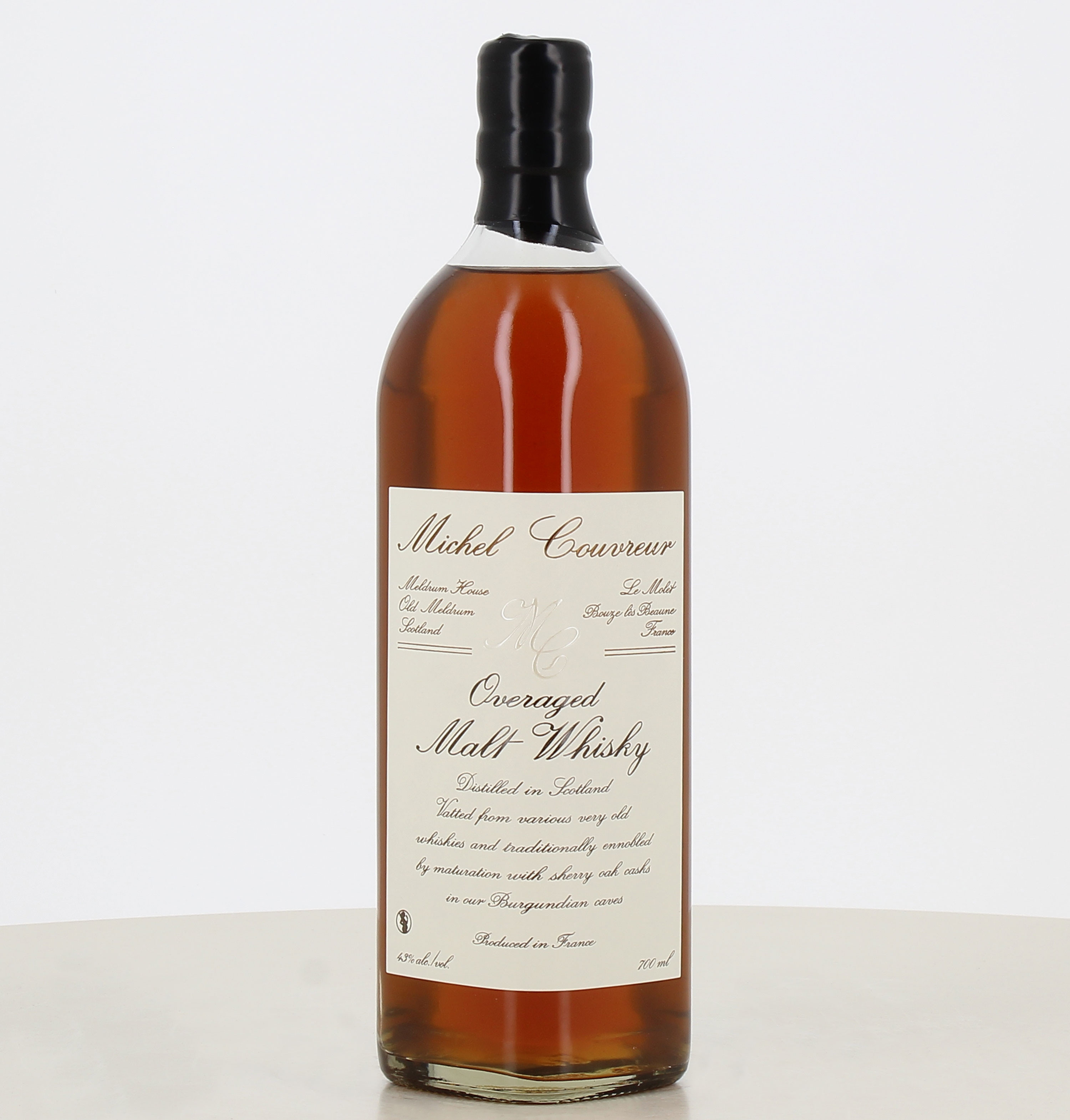 Botella de whisky envejecido Michel Couvreur de malta de 70cl. 