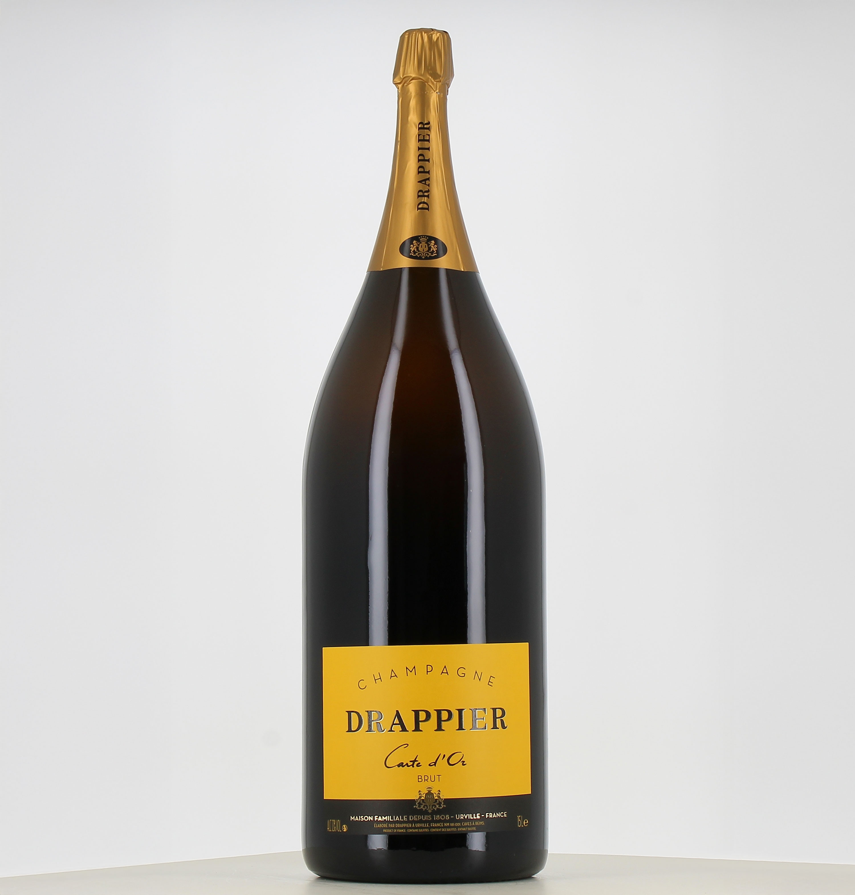 Nabuchodonosor Champagne Carte D'Or extra Brut Domaine Drappier 15L

This is a Nabuchodonosor (15L) of Champagne Carte D'Or extr 