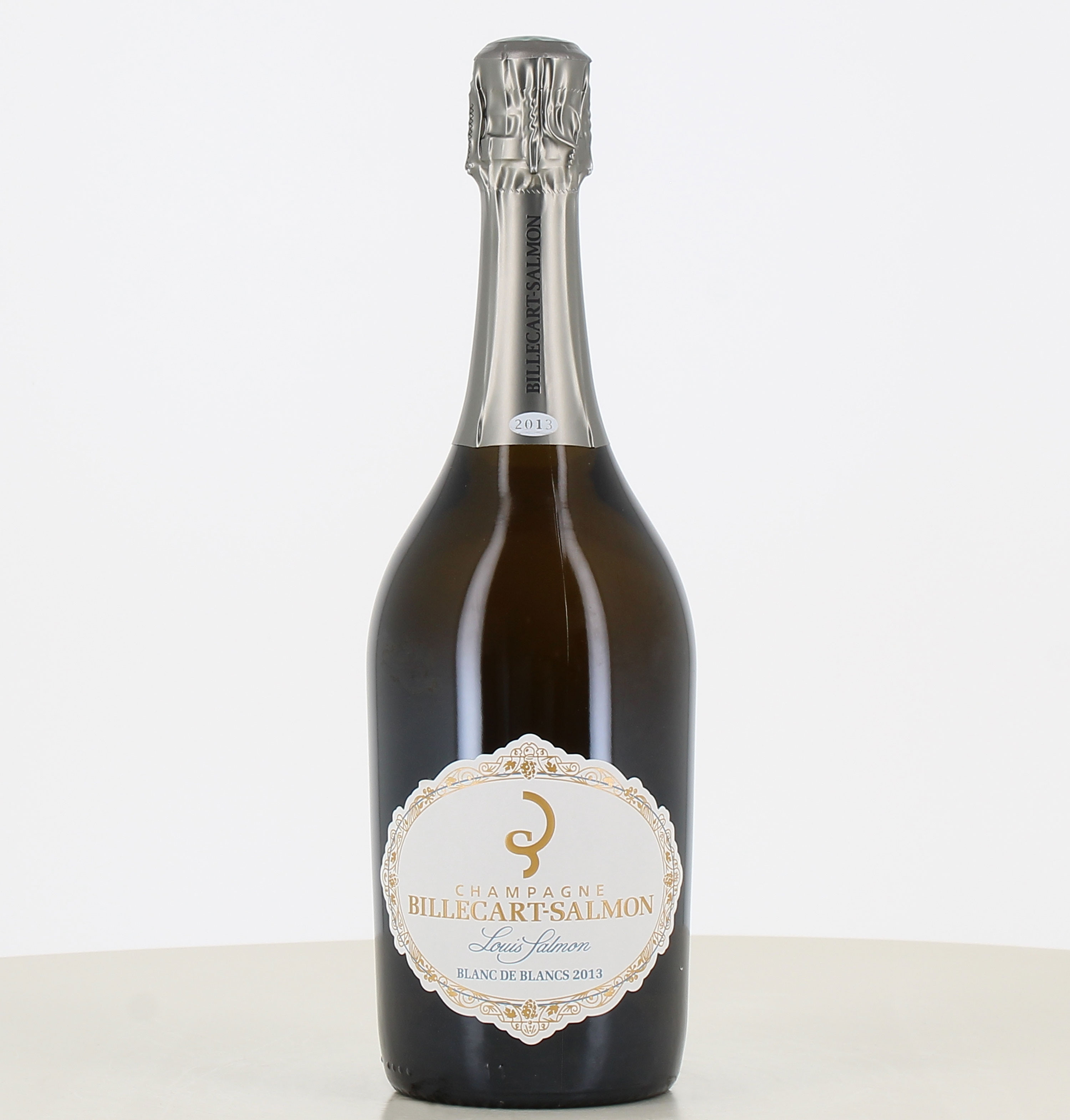 Botella de champán Louis Salmon blanco de blancos 2013 Billecart Salmon 75cl. 